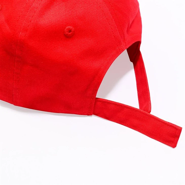 YiLi Red Adjustable Magic Strap Baseball Cap With Black Logo