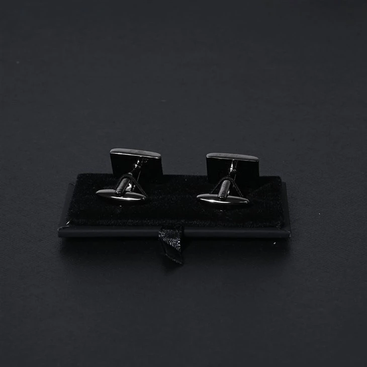 YiLi Silver Textured Cufflinks For Business And Formal Events